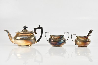 Lot 462A - A George V three piece hallmarked silver tea...