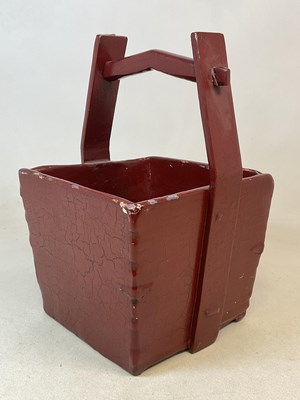 Lot 102 - A mid 20th century Chinese painted rice basket,...