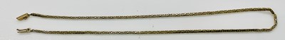 Lot 616 - A 9ct yellow gold box link chain, length 45cm,...