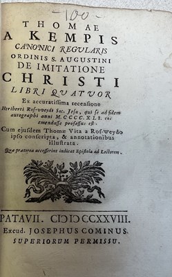 Lot 2181 - THOMAE A KEMPIS; Canonici Regularis Ordinis S....