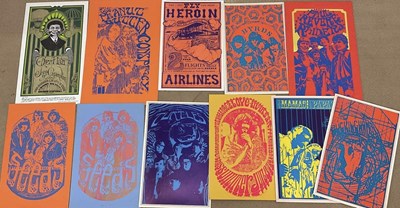 Lot 2645 - Eleven posters, including Fly Heroin, 51 x...