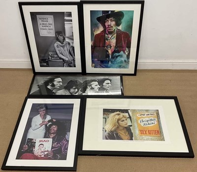 Lot 2660 - Five framed and glazed music related...