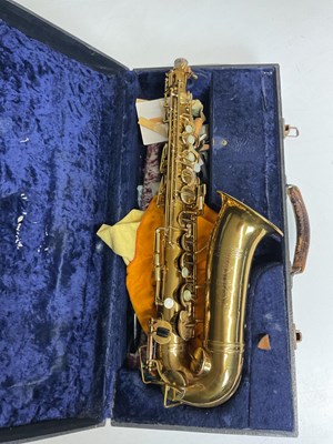 Lot 2375 - SELMER; a cased brass Alto saxophone, no. 14472.