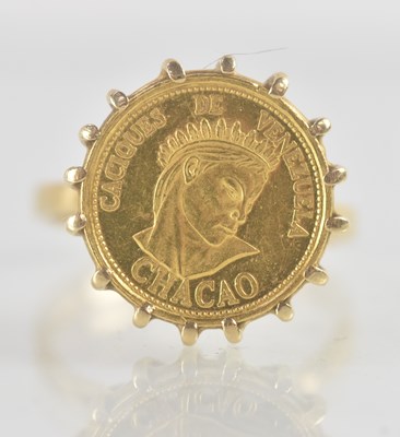Lot 1195 - A Venezuelan gold coin, 'Chacao', in yellow...