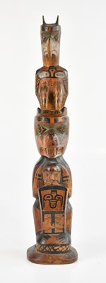 Lot 1500 - CHARLES JAMES; a carved totem modelled as a...