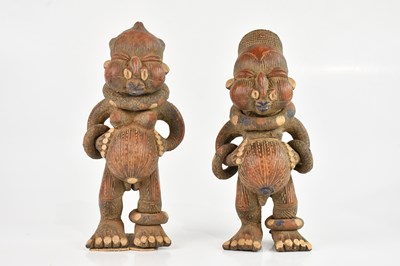 Lot 1508 - A pair of Tikar, Camaroon clay fertility...