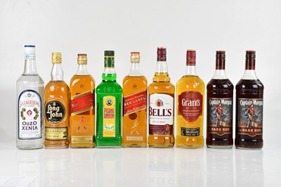 Lot 2457 - MIXED SPIRITS; a collection of spirits,...