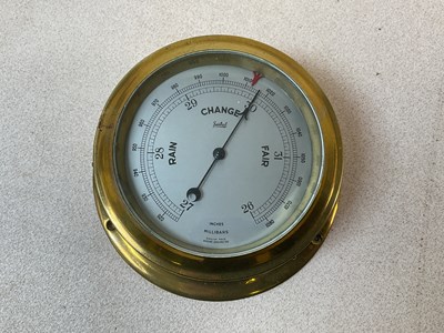 Lot 2710 - SEATREL; a circular ship's brass barometer,...