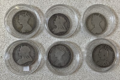 Lot 1169 - A collection of six florin coins dated for...