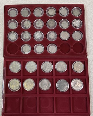 Lot 1170 - A collection of coins to include florins dated...