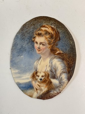Lot 2259 - AFTER GEORGE ROMNEY; a 19th century oval...