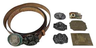 Lot 310 - A collection of eight assorted vintage belt...