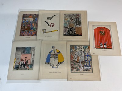 Lot 2300 - An intresting group of seven Art Deco coloured...