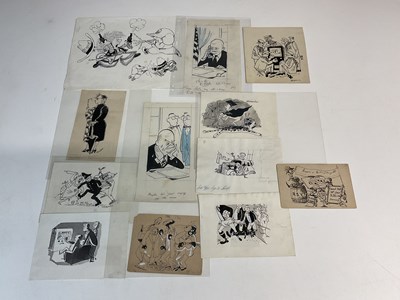 Lot 2241 - Twelve cartoon drawings, some by Victoria in...