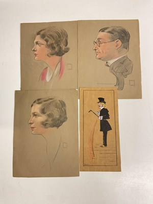 Lot 2291 - HOUSTON RUSSELL; three pastel studies,...