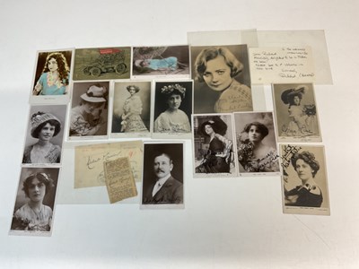 Lot 2057 - A group of nine signed postcard sized...