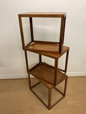 Lot 2839 - A 1960s Danish teak stacking three tiered nest...