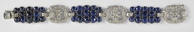 Lot 1303 - A 1920s/1930s Art Deco white metal diamond and...