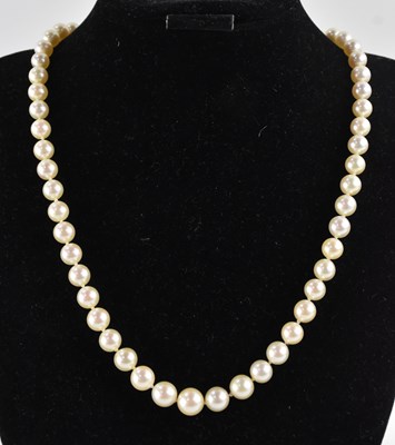 Lot 1270 - A single strand cultured pearl necklace, with...