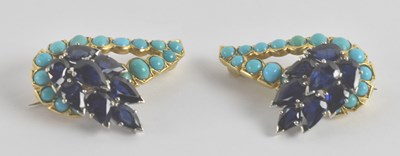 Lot 1299 - A pair of stylish yellow and white metal...