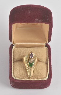 Lot 1196 - ERTE ROMAIN DE TIRTOFF; a 14ct yellow gold...