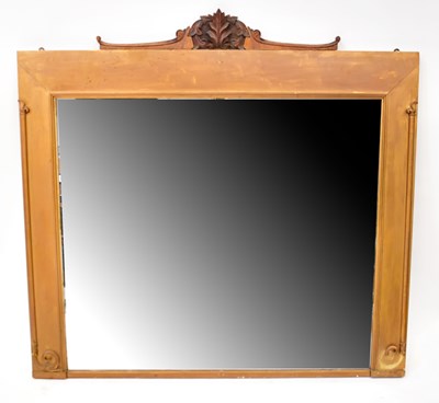 Lot 72 - A large gold painted mirror, with applied...