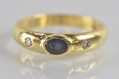 Lot 1197 - An 18ct yellow gold sapphire and diamond set...