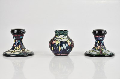 Lot 1382 - NICOLA SLANEY FOR MOORCROFT; three pieces...