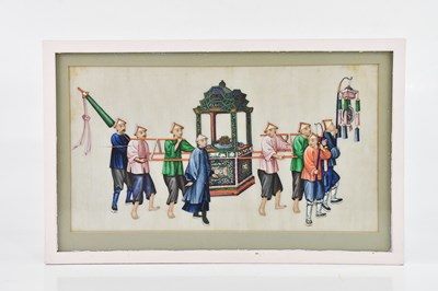 Lot 1598 - A circa 1800 Chinese pith painting of...