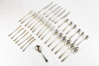 Lot 135 - A sterling silver suite of cutlery comprising...