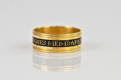 Lot 2533 - A George III yellow metal and black enamel...