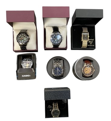 Lot 1446 - Seven boxed gentleman's wristwatches...