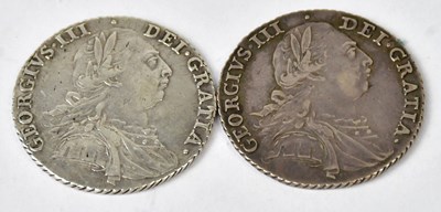 Lot 814 - Two George III silver shillings, both 1787 (2).