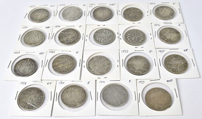 Lot 819 - Nineteen Victorian silver half-crowns (19).