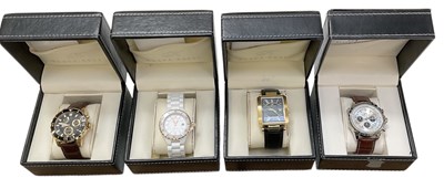 Lot 1627 - KLAUS-KOBEC; four boxed designer wristwatches,...