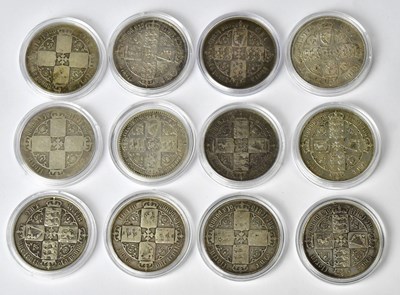 Lot 810 - Twelve Victorian Gothic florins (12).