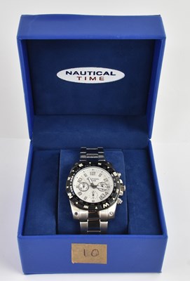 Lot 1655 - NAUTICAL TIME; a gentleman's stainless steel...