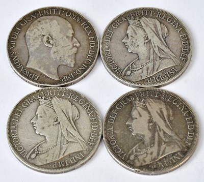 Lot 828 - Four silver crowns, comprising 1898, 1899,...