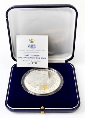 Lot 848 - ROYAL MINT; a Guernsey silver-proof 5oz silver...