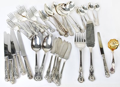 Lot 699 - A collection of Kings Pattern knives, forks,...