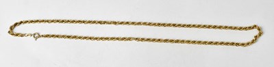Lot 1094 - A 9ct yellow gold ropetwist necklace, length...