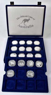 Lot 790 - Eighteen silver-proof coins commemorating the...