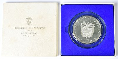 Lot 885 - REPUBLIC OF PANAMA; a silver-proof 20 Balboas...