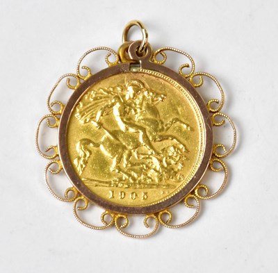 Lot 1088 - An Edward VII half sovereign, 1905, in a...