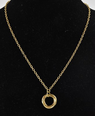 Lot 1280 - A 9ct yellow gold fine link necklace, length...