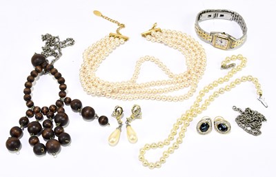 Lot 1606 - A small quantity of costume jewellery,...