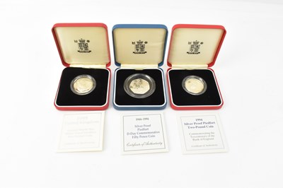 Lot 958 - THE ROYAL MINT; three collectible silver coins...