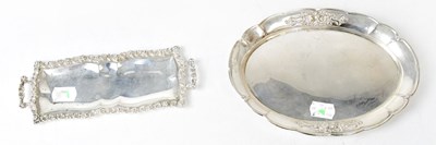 Lot 748 - Two Danish silver small trays, both with...