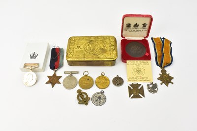 Lot 590 - A mixed group of WWI and WWII medals, sporting...