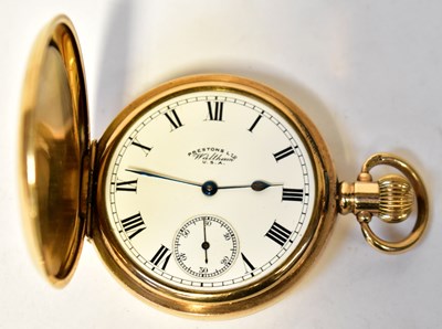 Lot 1171 - PRESTONS LTD; a gold-plated full hunter crown...